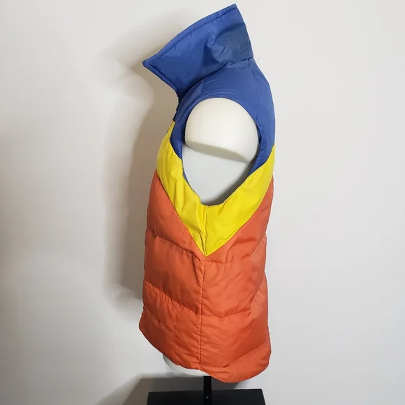 Vintage 80's Montgomery Ward Duck Down Reversible Multicolor Vest Size Medium - Picture 6 of 14